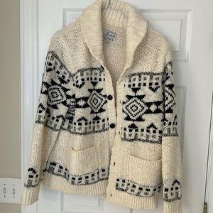 Lucky Brand wool lined button down sweater. Size XL